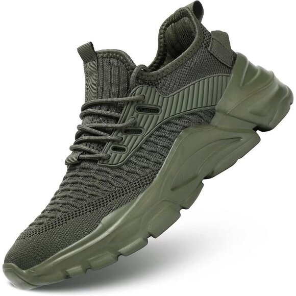 Men\'s Mesh ArmyGreen Non Slip Breathable, Athletic Sports Fashion Sneakers Shoes